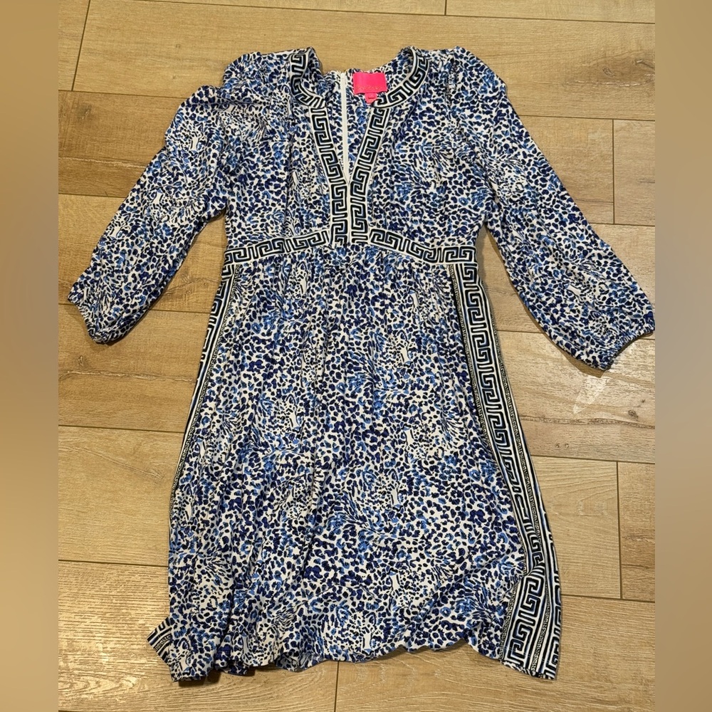Lilly Pulitzer, blue and white, dress, 14